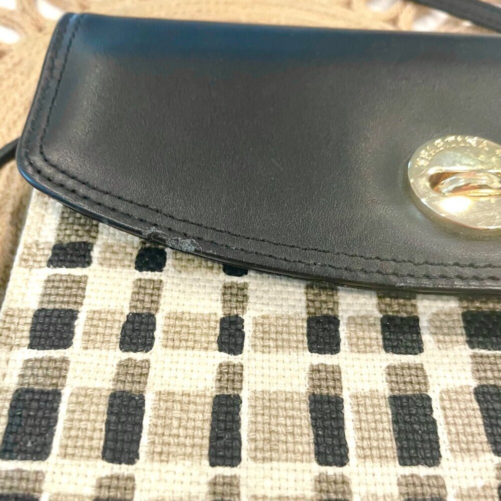 Spartina 449 Simone Phone City Market Crossbody Linen & Leather Bag - Picture 3 of 13